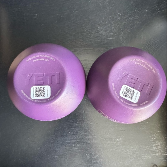Pair of Yeti Rambler Wine Tumbler Rambler Dark Purple Eggplant Color with Lids - Picture 4 of 6
